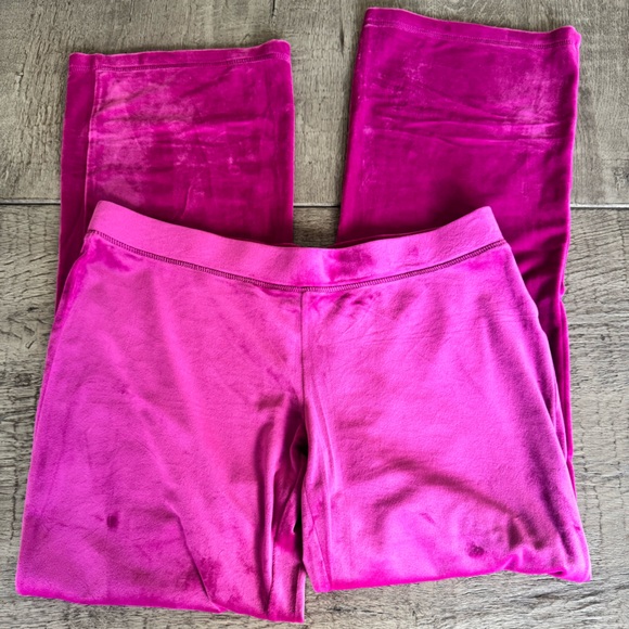 NWOT Juicy Couture Pink Velour Rhinestone Logo Lounge Pants Size L Y2K - Picture 3 of 6